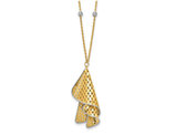 14K Yellow Gold Fancy Twisted Pendant Necklace with Chain